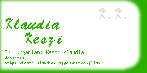 klaudia keszi business card